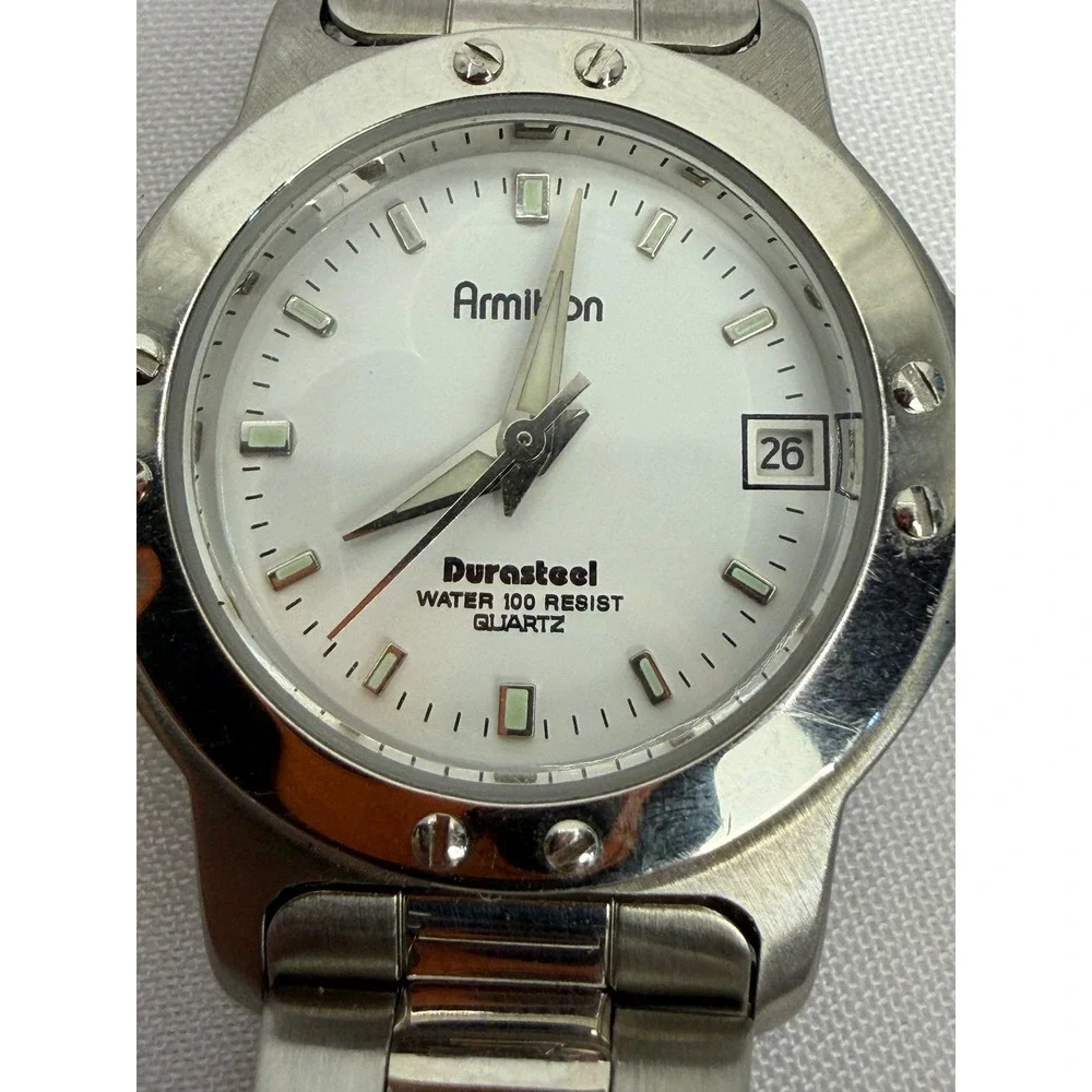 Armitron Durasteel Watch Virginia Slims V Wear Silver Tone White Dial 25/6059